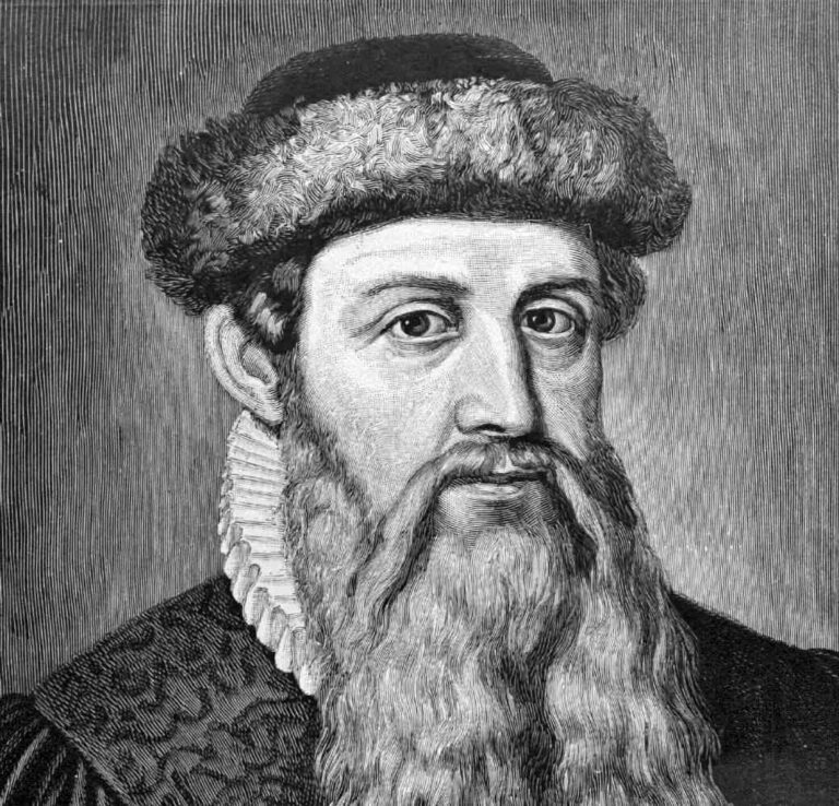 Gutenberg editor eerbewijs aan Johannes Gutenberg (1397-1468)